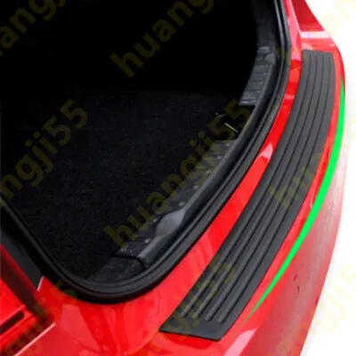 Black Rear Bumper Rubber Cover Strip Scratches Protect Adhesive Universal 90*8cm • $9.71
