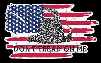 $3 • Buy Don't Tread On Me American Flag  Gadsden Flag Snake Sticker- American Patriotic