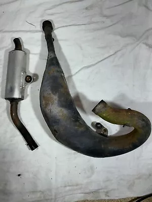 USED OEM 1991 125r 2 STROKE EXHAUST MANIFOLD AND MUFFLER  • $190