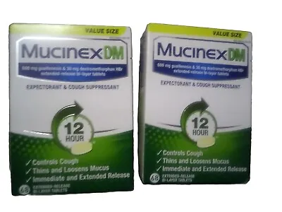 Lot Of 2 Mucinex Expectorant 600 Mg 12Hour Chest Congestion 68 Count EXP 9/2025 • $36