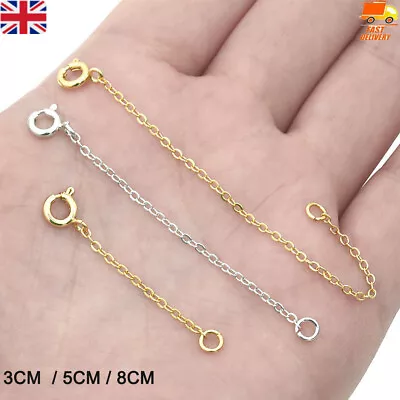 925 Sterling Silver Necklace Bracelet Anklet Extender Extension Chain 3 5 8cm UK • £2.59