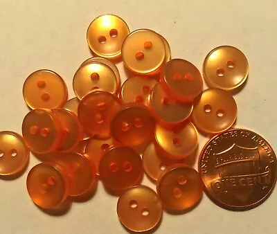 24 Small Pearlized Muted Orange Plastic Sew-through Buttons 7/16  11mm 9647 • $4.99