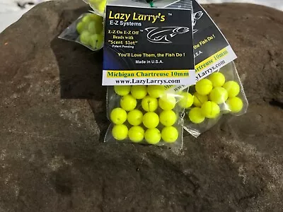 Lazy Larry's E-Z Systems 10 Mm Michigan Chartreuce Easy Change Beads • $3.79