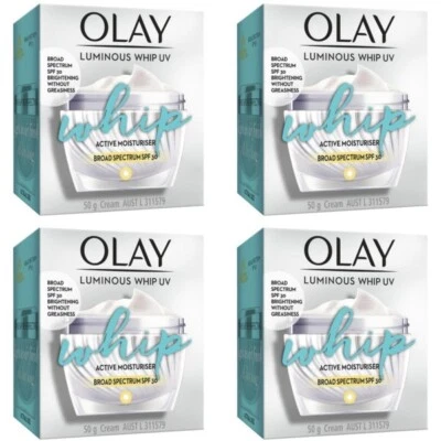 $79 • Buy 4X Olay Luminous Whip SPF 30 Moisturiser - RRP $190