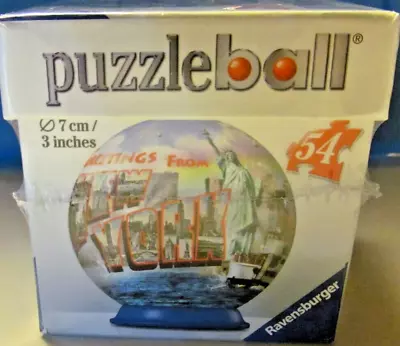 $5.99 • Buy NEW Ravensburger 3D Round Puzzle Ball ~ New York City ~ 54 Pieces ~ 3 