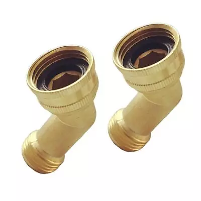 2-Pack Brass Garden Hose Elbow Connector 45 Degree Hose Adapter Hose Fittings • $12.90