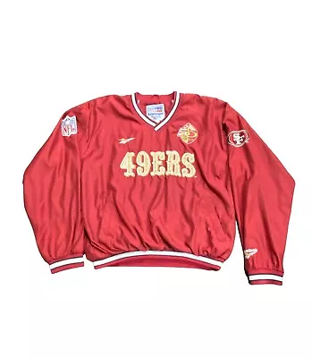 Vintage Reebok Pro Line San Francisco 49ers 50th Anniversary Pull Over Windbreak • $99.99