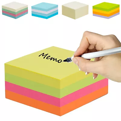 Sticky Notes Memo Pad Assorted Cube Block Tab Removable 5 Colours OfficeCentre®  • £6.08