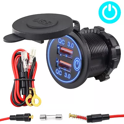 12V-24V Car Charger Dual USB Ports QC3.0 Fast Quick Charge Power Adapter Outlet • $13.98