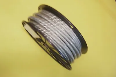 Clear Vinyl Coated Wire Rope Cable 1/4  - 5/16  7x19 250 Ft Reel. • $120.19