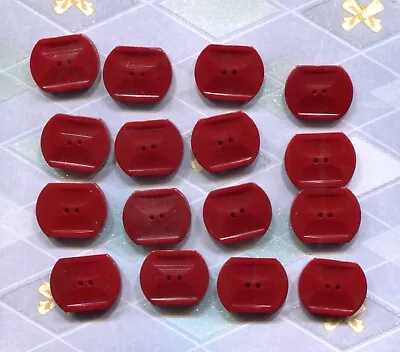 Set Of 14 Vintage Maroon Casein Plastic Buttons--Item# 833 • $6.50