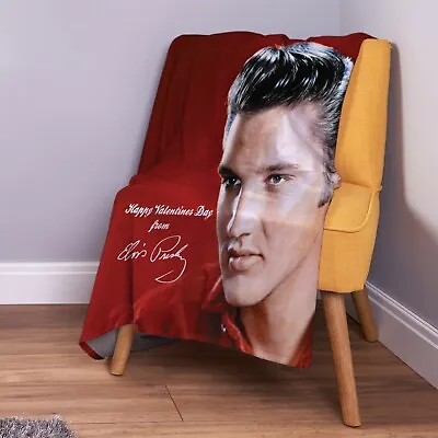 Red Elvis Valentines Day Design Soft Fleece Throw Blanket • $77.04