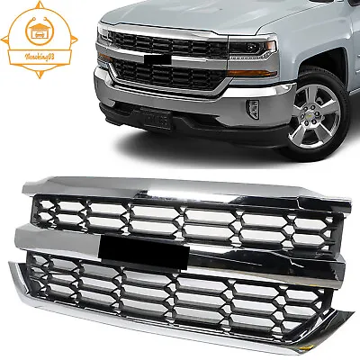 For 2016-2018 Chevrolet Silverado 1500 Front Upper Bumper Grille Chrome 84602489 • $188.45