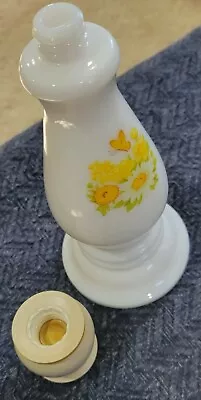 Vintage 1970's Avon Milk Glass Buttercup Candle Holder Sonnet Cologne • $3