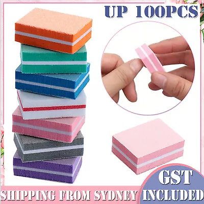 UP 100PCS Mini Nail File File Beauty Polishing Block Polish Nail Sanding Buffer • $6.45