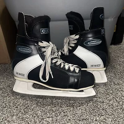 CCM INTRUDER ICE SKATES BLACK SIZE 12 SL-1000 Lace Up Used • $30