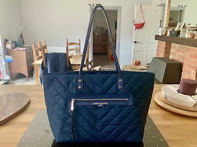 Iconic Karl Lagerfeld “dark Quilted Denim” Large Tote Immaculate Rrp $500 • £29.99