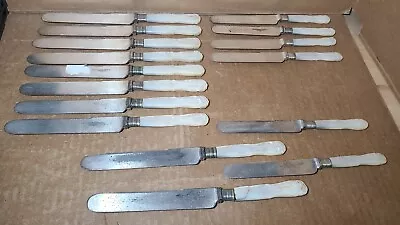 LOT Of 16 Meriden Cutlery Mother Of Pearl Dinner/Butter/Spreading Knives  (B11) • $67.49