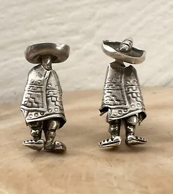 Vintage Southwestern Mexican Sombrero Poncho 925 Sterling Silver Cuff Links • $55
