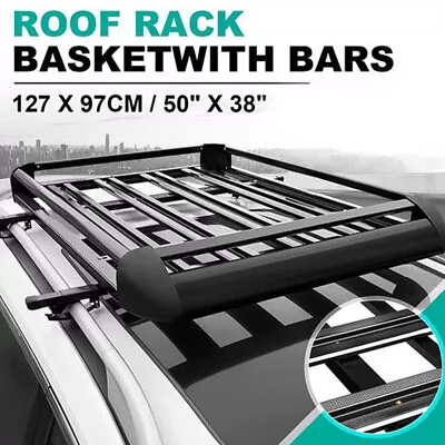 1.27M Aluminium Alloy Car 4WD 4x4 Roof Rack Basket Cargo Luggage Carrier Box Bar • $139.99