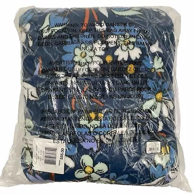 Vera Bradley Fleece Travel Blanket Floral Bursts Pillow Trolley Sleeve 45x60 NWT • $39.97