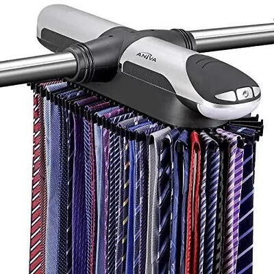 Aniva Motorized Tie Rack Best Closet Organizer LED Lights Automatic Rotation • $39.98