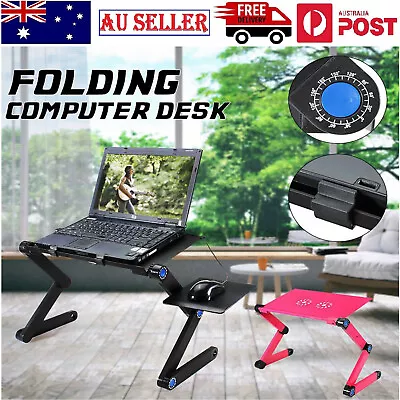 360° Laptop Table Adjustable Stand Desktop Holder Stand With Cooling Dual Fan Au • $38.99