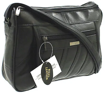 Ladies Genuine Real Leather Bag Designer Organiser Handbag Shoulder Overbody Bag • £17.19