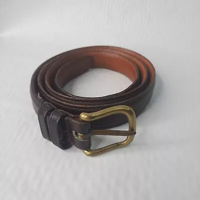 Coach Men 38 Belt Brown Burnished Cowhide Leather Brass Buckle 6805  7/8  USA • $24.99