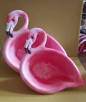 Next Kitsch Melamine Flamingo Set Of 2 Nesting Bowls Kitchen Picnic Tableware  • £15