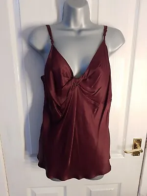 Maroon/dark Purple Satin Strappy Top New Size 18 • £5