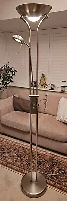 Mother And Child Floor Lamp - Brushed Steel Finish - Halogen Dimmers • £40
