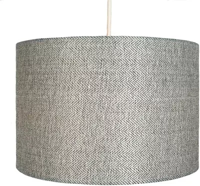 Grey Herringbone Fabric Ceiling Pendant Light Shade Easy Fit Lampshade 30cm Wide • £18.98