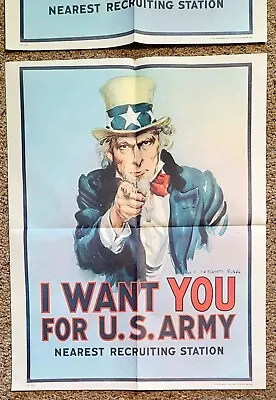 (5) 1975 UNCLE SAM I WANT YOU PRINT 28x22 LOT RPI223 US GOVERNMENT PRINTING EX • $49.99