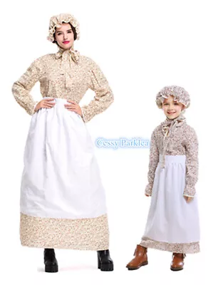 X-D1-4 Women Girl Victorian Maid Old Lady Grandma Classic Village Dress Costume • $25.72