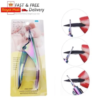 Acrycil UV Gel False Nail Tips Edge Cutter Clippers 3 Way Manicure Pedicure Art • £4.19