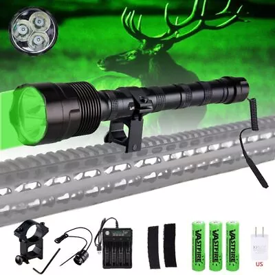 90000Lm Hunting Flashlight 3LED Green Light Coyote Hog Pig Varmint Predator Lamp • $37.99