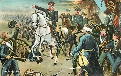 Vintage Postcard Depicting Marshall Blucher In The Battle Of Waterloo 1815 • £11.27