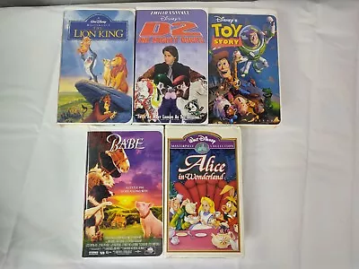 Vtg Lot Of 5 Disney VHS Video Tapes Toy Story Alice In Wonderland Babe Lion King • $10