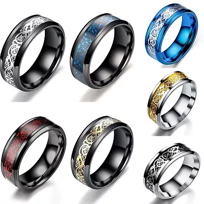 Wholesale 35pcs Celtic Dragon Stainless Steel Rings Mix Style Punk Men Jewelry • $24.69