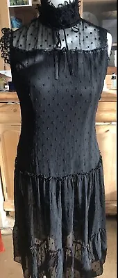 Black Lace Dress Ladies Size 8/10m(Size 2) • £10