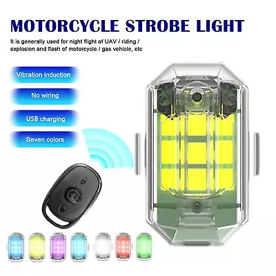 Remote Chargeable 7 Colors Motorcycle Bikes Led Aircraft Warning Strobe Light • $6.86