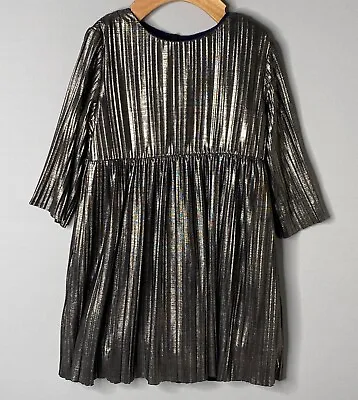 LILI GAUFRETTE Girls 4 Yrs Bronze Gold Metallic Labrillante Party Dress Holiday • £30.09