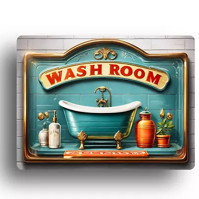 Vintage Bathroom Signs Home Decor Rustic Metal House Door Wash Room Toilet Retro • £5.99