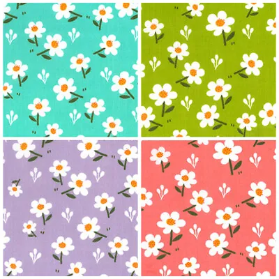 Polycotton Fabric Daisy Floral Flower Daisies Spring Stonefield Avenue • £2.70