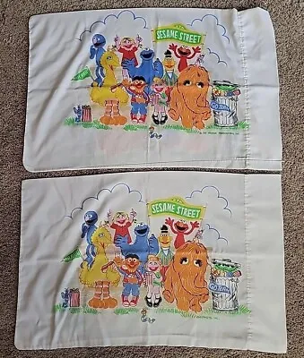 Muppets Sesame Street Standard Pillowcase Set JC Penney  Vintage Big Bird Elmo • $29.80