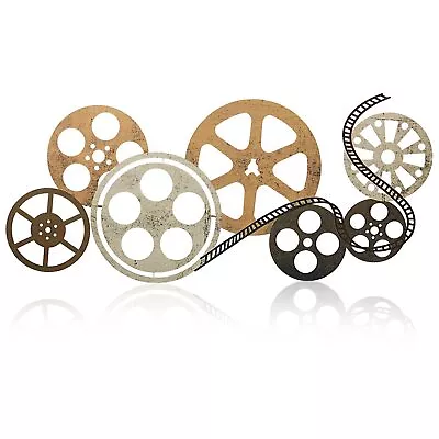 Metal Movie Reel Wall Art Abstract Antique Movie Theater Decor Beautiful Movi... • $28.15