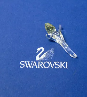 Swarovski Crystal YELLOW MINI TULIP FLOWER Faceted Bud Clear Stem Leaves 1-1/8  • £11.58