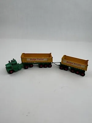 Vintage Matchbox Lesney K-16 King Size Dodge Tractor & Double Tipper Trailers • $48.60