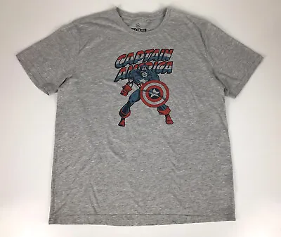Marvel T-Shirt Captain America Size 2XL XXL Grey Short Sleeve Men's Casual • $12